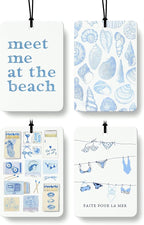 Blue Beach Cologne Car Air Freshener 4 Pcs, Preppy Girly Coastal Beachy Seashell Hanging Air Freshener for Cars Bathroom Dorm Books Decor, Cute Beach Accessories Gifts for Women Girls