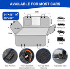 Dog Car Seat Cover for Back Seat 600D Scratchproof Nonslip Durable Waterproof Cars Pet Backseat Covers with Mesh Window Dogs Hammock for Car，SUV, Truck (54" W x 58" L)