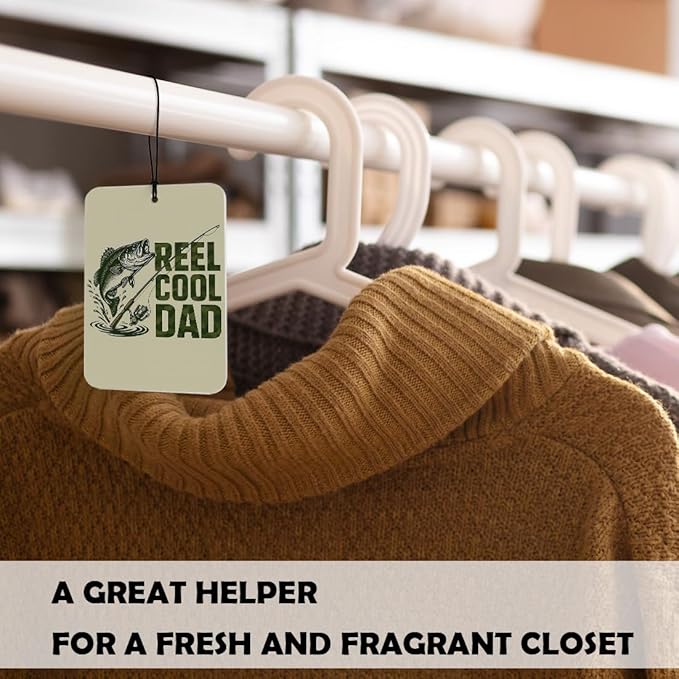 Fishing Dad Gifts 3 Pcs, Fishing Gifts for Dad, Fisherman Gift for Men Air Freshener Hanging Decor for Cars Closet Drawer Books Accessories Gifts