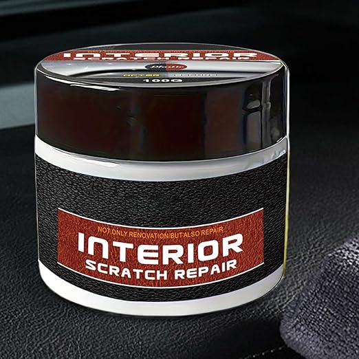 Dashboard Scratch Repair Kit Car Interior Scratch Remover 100g Dashboard Restorer Interior with Sponge Car Parts Refurbish Wax for Minor Scratches Repair, Safe for All Vehicles