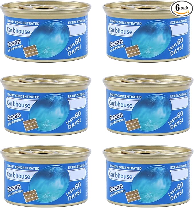 7F Car Air Freshener, Set of 6 Cans for Home and Car, Deodorizer Diffuser Air Freshener, Ocean