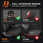 AOMSAZTO Custom Fit Seat Covers for Jeep Wrangler: YJ 1991 1992 1993 1994 1995 Leather Car Seat Covers Full Set Black