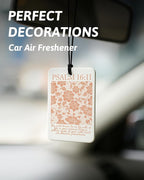 Orange Christian Car Air Freshener 4 Pcs, Girly Pink Bow Floral Religious Hanging Air Freshener for Cars Closet Drawer Books, Cute Preppy Christian Car Accessories Mirror Decor for Women
