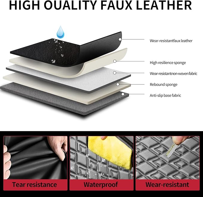 Fit Prologue Car Seat Covers for Honda Prologue 2024 2025 2026-Upgraded Premium Waterproof & Breathable Leather,Airbag Compatible,All-Weather Seat Cushion Protector,Full Set,Black