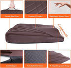 kingphenix Premium Car Seat Cushion, Memory Foam Driver Seat Cushion to Improve Driving View- Coccyx & Lower Back Pain Relief - Seat Cushion for Car, Truck, Office Chair (Leather Brown)
