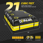 Car Rooftop Cargo Carrier Bag,100% Waterproof Heavy Duty 1000D Car Top Carrier,21 Cubic Feet Car Roof Bag for All Vehicle with/Without Rack,Anti-Tear Anti-Slip Mat, Luggage Lock,6 Door Hooks