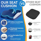 Memory Foam Seat Car Computer Desk Chair Cushion，Cushion For Tailbone Pain Relief Cushion Office Chair Butt Pillow Seat Cushions For Office Chairs Wheelchair Cushion For Long Sitting Back Pain Blue