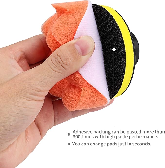 Buffing Pads 3 Inch Car Buffer Pad, 22 Pcs Drill Polishing Kit, Polisher Pads Kit Sponge Pads Car Foam Drill for Polishing, Sanding, Waxing, Sealing Glaze
