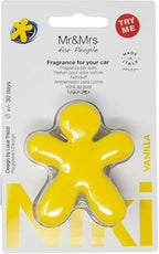Mr & Mrs For People Car Air Freshener With Refill Niki Blister Vanilla Yellow