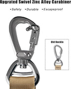 Hotsky Tactical Dog Leash Heavy Duty for Medium Large Dogs that Pull,4-6Ft Strong Bungee Shock Absorbing No Pull Dog Leash with Padded Double Handle and Car Seatbelt,Khaki