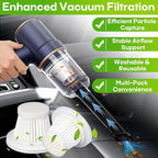 8-Pack HEPA Vacuum Filter Replacement with Cleaning Brush Compatible with KMM LT-117C Handheld Car Vacuum Cleaner, Washable & Reusable