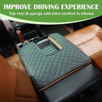 LLKUANG Car Center Console Armrest Cover Pad Fit for Toyota Tundra 2007-2021 Waterproof Leather Seat Armrest Box Cushion Pad Protector (Black + American Flag)