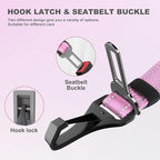 IOKHEIRA Dog Seatbelt - Adjustable Reflective Bungee Harness with Aluminum Swivel Carabiner