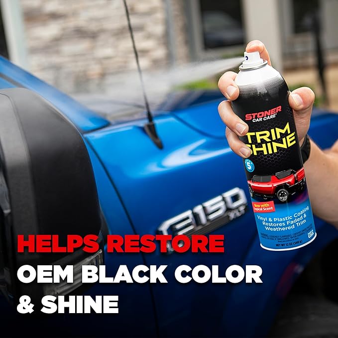 Stoner Car Care 91034-6PK Trim Shine – Black Trim and Plastic Restorer for Cars – Vinyl and Plastic Trim Protectant Coating for Interior and Exterior Use – Fast-Drying No Sling – 12 oz (Pack of 6)