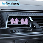 6PCS Bow Car Air Freshener Clips, Cute Air Conditioning Vent Clip, Aesthetic Car Interior Decoration Accessories, Automotive Dashboard Air Vent Trim Clip for Women Girl (Purple)