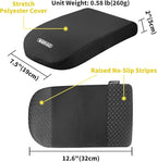 Soft Memory Foam Car Armrest Cushion Pad - Thick 12.6x7.5x2 inch, Washable Polyester Fabric Arm Rest Cover Pad, Thick Center Console Cover Cushion for Cars, Sedans, SUVs, most Vehicles (Black-1PC)