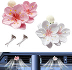 Car Air Freshener, 2pcs Flower Air Freshener Diffuser with Vent Clips, Car Diffuser Vent Clip, Gypsum Car Diffuser for Car Accessories