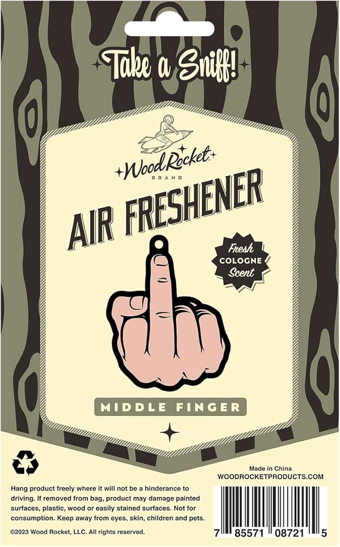 Middle Finger Air Freshener (Peach-colored)