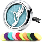 30mm Car Essential Oil Diffuser Vent Clips Air Freshener Vent Clip Aromatherapy Car Accessories 10 Felt Pads for Gift Women (Hummingbird)