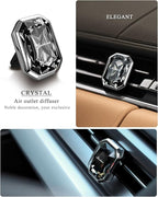 Car Air Freshener Diffuser,Essential Oil Diffusers Vent Clip,Advanced Crystal Automotive Parts，Contains 2 odorless container pieces,Metal and Crystal Design，First choice for gifts