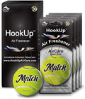 Tennis Car Air Freshener by HookUp - 4 Pack - Black Gold Scent (Extra Strong) | Unique Tennis Gift for Players, Coach, Fans | Hanging Car Accessory with Long Lasting Fresheners Smell