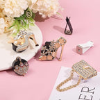 4Pcs Bling Air Vent Clips Crystal High Heel Shoe and Bag Bling Air Freshener for Car Vents Clips Gift Decorations Cars Accessories Interior Decor