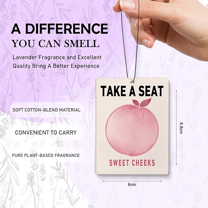 Pink Cute Funny Peach Bathroom Air Freshener,Cute Girly Stuff,Funky Y2K Pink Air Freshener Hanging 3 Pcs for Bathroom Cars Closet Drawer Books