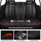 Fit for 98% of Mercedes Benz Car Seat Covers, Premium Nappa Leather Seat Cover, Fully Wrapped Protect Modern Style Seat Cover (5-Seat Standard, Black & Red)