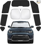 Car Window Shades Intended for Kia Soul 2020-2025, Privacy Window Covers 8PCS for Side, Rear & Windshield, Car Shield Sunshade for Privacy Protection, Heat Blocking, Camping and Parking
