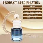 50 Pcs Hanging Car Air Freshener Car Diffuser Bottles Empty Glass Perfume Bottle Freshener Diffuser Bottle Pendant for Essential Oil Fragrance Aromatherapy Bottle Ornament (Cylinder)