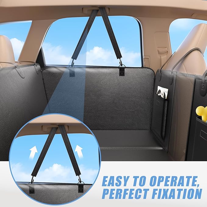 Car Seat Cover for Back Seat, Adjustable Elastic Straps, Heavy-Duty Nylon Replacement