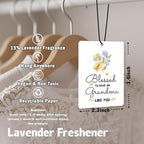 Grandma Gifts Car Air Freshener Hanging 3 Pack, Blessed to Have An Grandmother Car Accessories Gifts for Grandma Christmas Women, Rustic Floral Scent Card Lavender for Closet Bathroom Decor