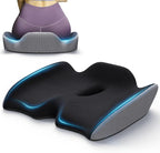 Benazcap Large Pressure Relief Seat Cushion for Tailbone Pain Office Chair Cushion for Butt, Back Pain, Coccyx & Sciatica Pain Relief Pillow. Memory Foam Seat Cushions for Office Chairs