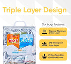 Superio Hot and Cold Insulated Bags for Food Delivery, Grocery Shopping Bags, Food Storage for Hot and Frozen Food for Travel, Disposable Cooler Bag, Reinforced Thermal Lunch Bag (8, 15.5"x13")