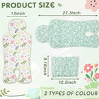 Pinkunn 2 Pcs Gel Car Seat Cooling Pad for Baby Summer Breathable Ice Cushion Multifunctional Ice Stroller Cooler Mat for Stroller Baby Dining Chair Child Safety Seat(Mixed Color,Floral)