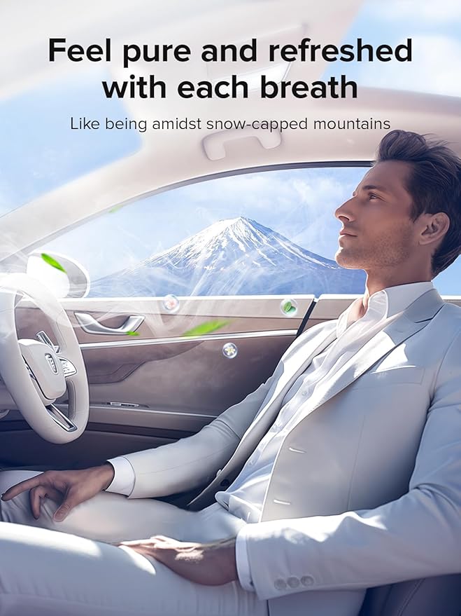 Ceeniu Smart Car Air Fresheners, Premium Scenic Fragrance Car Diffuser, Auto On/Off, Adjustable Intensity, Sandalwood Cologne & Cherry Blossom Lasts for 4 months, 2025 New CF8 Automotive Freshener