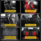AOMSAZTO Car Seat Covers,Full Set 5 Seats Custom Fit for Acura RDX 2008-2026,Leather Carseat Automotive Cushion Covers Seat Protector,Airbag Compatible Waterproof Black&Red