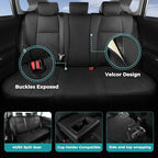 for Toyota RAV4 Seat Covers 2019 2020 2021 2022 2023 2024 2025 RAV 4 Prime & Hybrid XLE LE Limited XLE Premium (Not for XSE/SE Hybrid) - Custom Leather Car Seat Covers Full Set - Black
