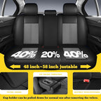 LINGVIDO Car Seat Covers Full Set (5 Seats) - Premium Perforated Nappa Leather, Waterproof Shield, Omni-Adapt Fit SUVs Sedans, Ultimate Family & Pet Protection