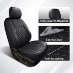 Huidasource Tacoma Front Seat Covers, Leather Car Seat Covers Custom Fit for Toyota Tacoma 2016-2023 2022 2021 Double & Crew Cab SR, SR5, Limited, TRD Pro, TRD Sport, Off-Road (Front Pair/Black)