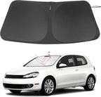 Windshield Sun Shade Custom Fit for 2009-2014 Volkswagen VW Golf/Rabbit/GTI/R32 MK6 5K Accessories Foldable Sunshade Sun Blocker Protect Car from Sun Rays & Heat Damage Keep Car Cooler