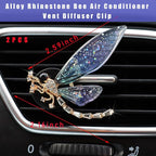 Augeny 2PCS Bling Dragonfly Air Vent Clips, Cute Crystal Car Air Fresheners Vent Clips, Rhinestone Diamond Auto Diffuser Vent Clip for Women Girls, Car Interior Decor Accessories (Blue)