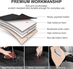 1 Pack Leather Front Car Seat Cover, Universal Sideless Car Seat Protector with Storage Pocket and Seat Belt Pad, Waterproof Automotive Seat Cover Cars Trucks SUV(Black)