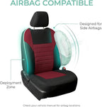 FH Group Automotive Car Seat Covers Front Set Premium 3D Air Mesh Front Seat Covers, Airbag Compatible Universal Fit Interior Accessories for Cars Trucks and SUVs - Burgundy
