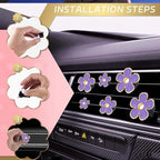 6 Pack Colorful Daisy Flower Car Air Vent Clips Car Air Outlet Freshener Clip for Car Interior Decoration Accessories (Purple)