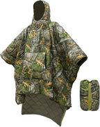Poncho Liner Hoodie with Pocket Insulated Military Sleeping Bag Water Resistant for Outdoor Camping Travel Survival Hunting Car Emergency