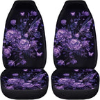 BIGCARJOB Butterfly Cat Car Seat Cover Set for Front Seat Only, Universal Fit Auto Front Seat Protector Full Set Car Interior Accessories