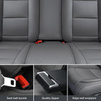 Auto Car Seat Covers Accessories Full Set Leather Cushion Protector Breathable Waterproof Seat Cover for Cars Universal Fit (Grey, Front Pair and Rear)