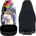 Goat Car Seat Covers Front Seats 2 Pack Funny Automobile Front Seat Covers Stretch Polyester Fabric Cover Auto Interior Accessories Universal Fit for Cars SUV Sedans