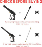 PWACCS Pressure Washer Accessories Kit – 16 Inch Power Washer Replacement Wand with 5 Spray Tips and Turbo Nozzle – Compatible with Ryobi, Portland, Husky Black